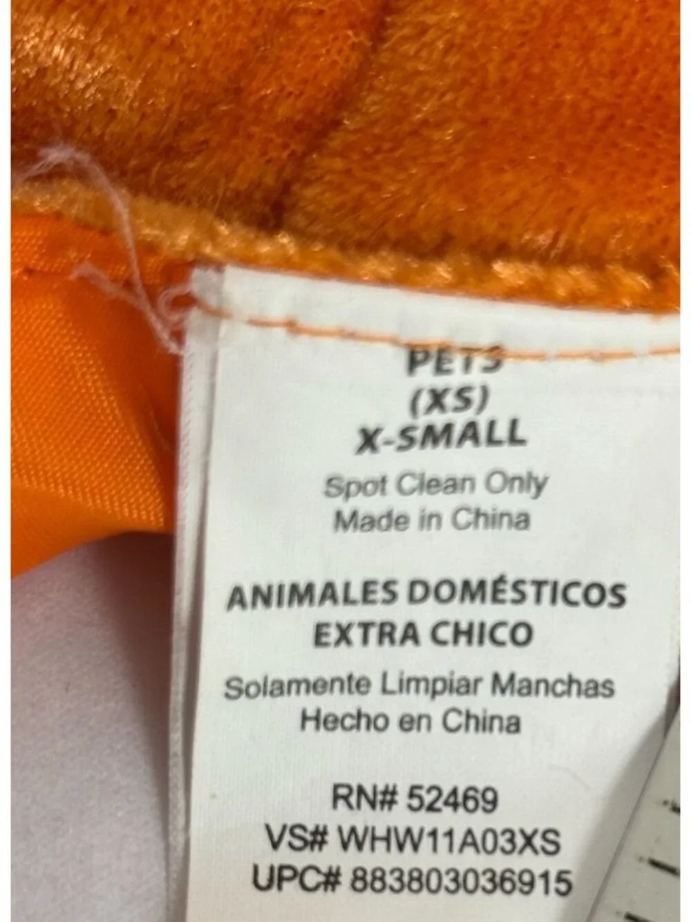 Halloween Pumpkin Pet Costume XS Polyester Fabric Orange & Green Jackolantern